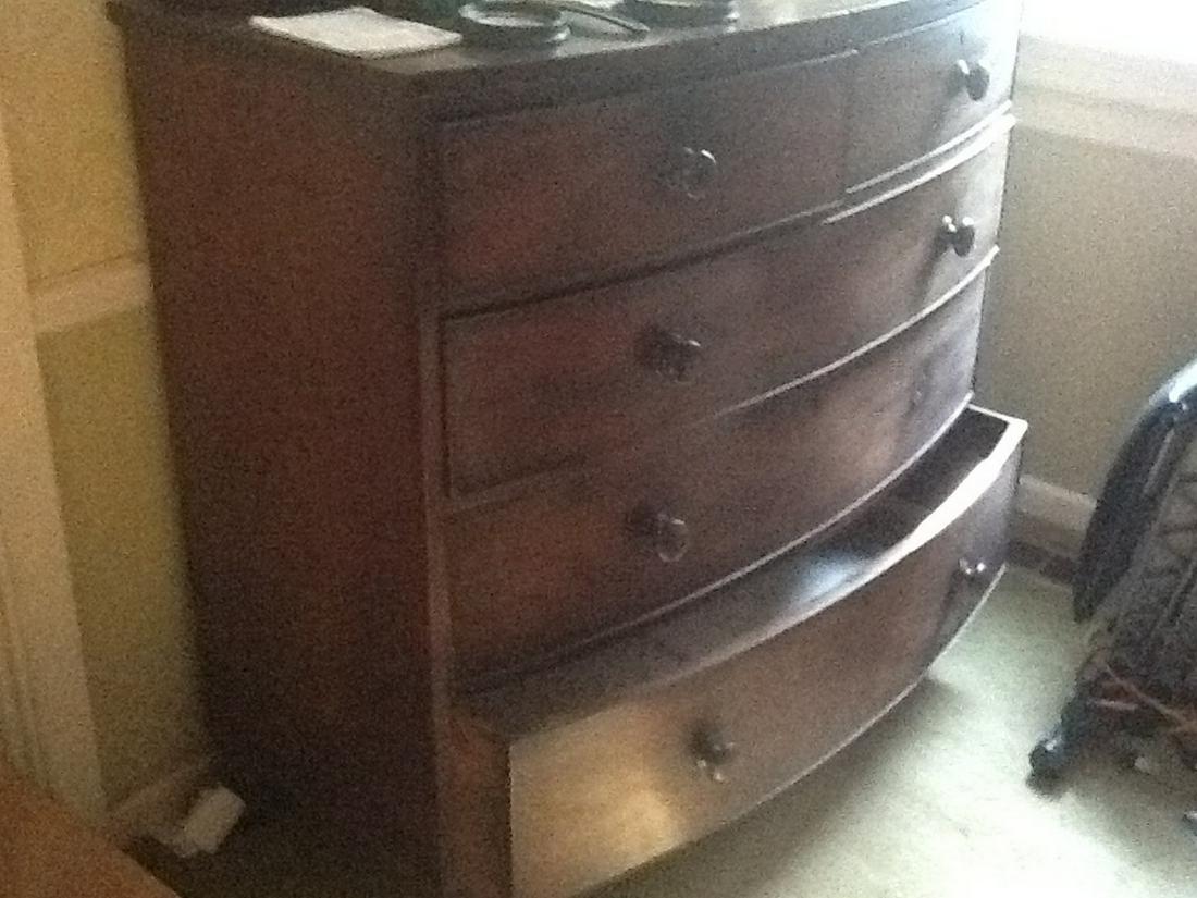 Solid wood vintage wooden dresser with original key (1 of 1)