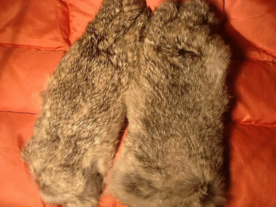Pair of rabbit fur gloves: Pair of rabbit fur gloves