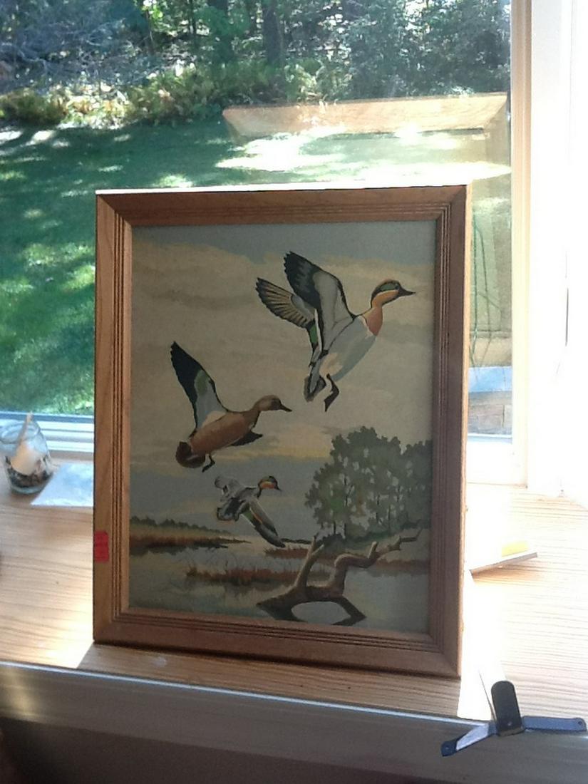 Oil on board vintage duck framed artwork 19" x 23" (1 of 1)