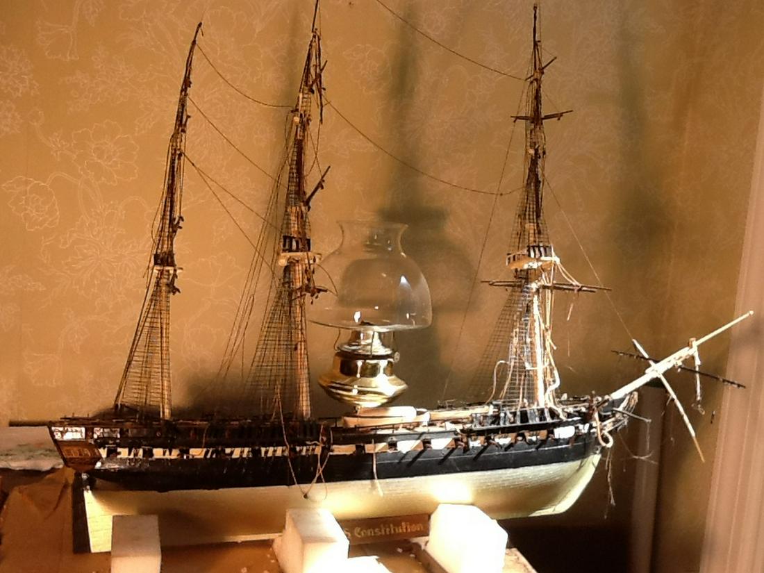 Vintage U.S.S. Constitution hand made boat (1 of 1)