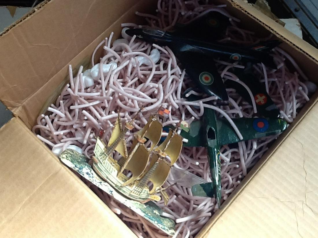 Box full of airfix ships and planes: Box full of airfix ships and planes