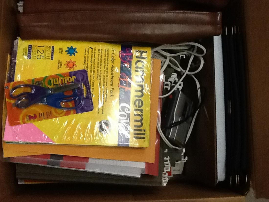 Box full of office supplies (1 of 1)