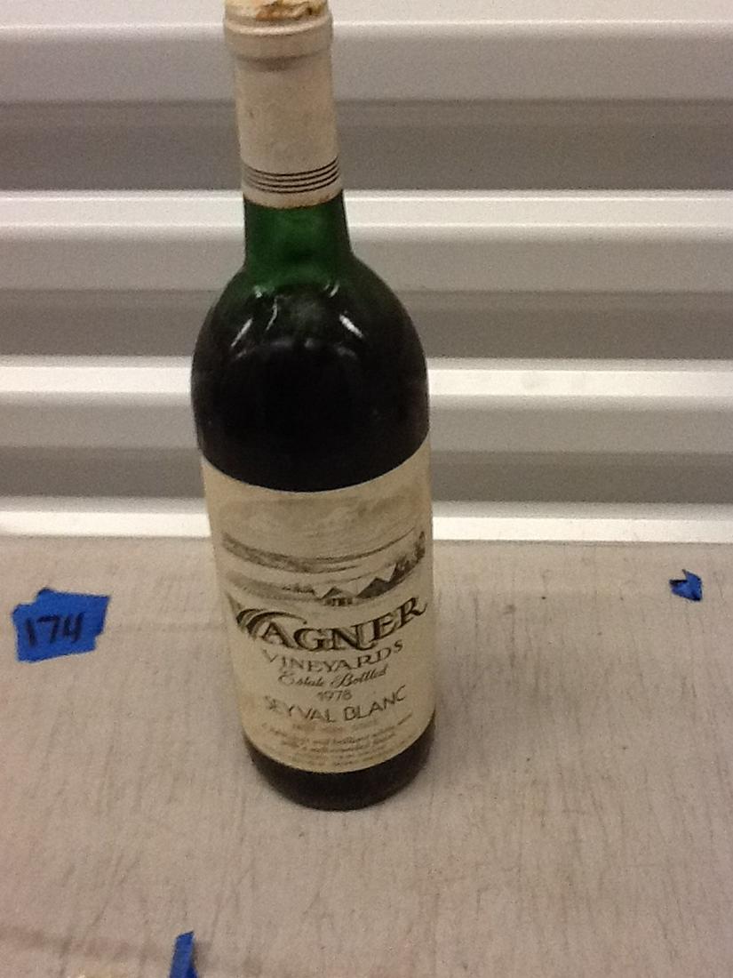 Wagner Vineyards 1978 Seyval Blanc: Any contents in bottle is Free; You are bidding on the bottle & unbroken tax stamp