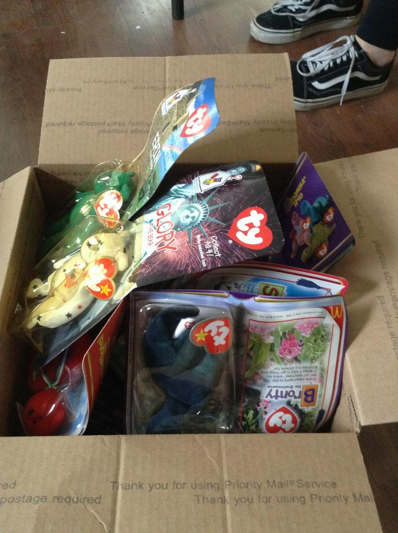 Box full of Beanie Babies in package: Box full of Beanie Babies in package