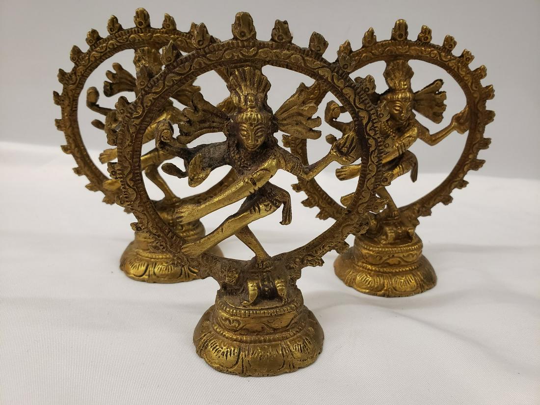 Lot of three Tibetan brass figures (1 of 1)