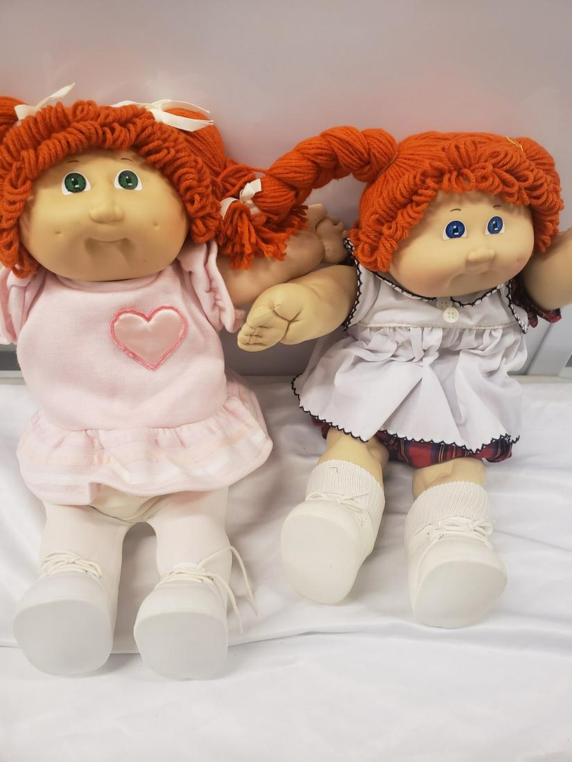 Two vintage Cabbage Patch Kid dolls - twins one with (1 of 1)