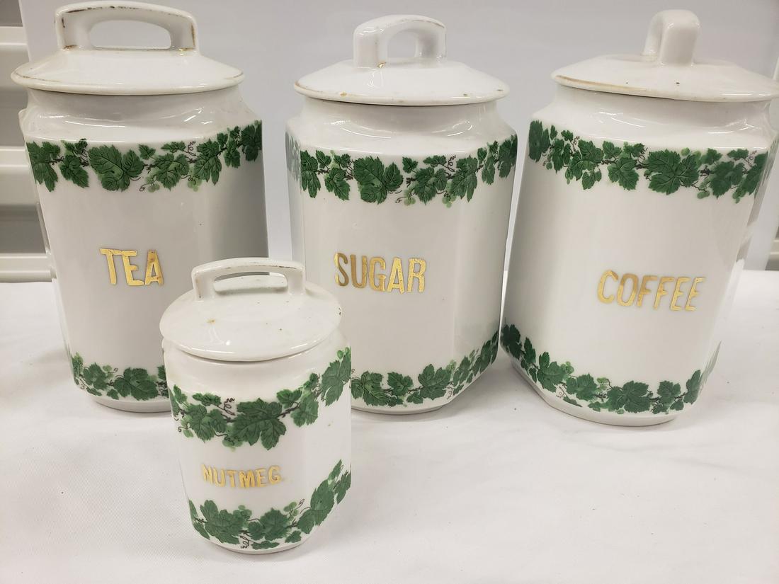 Lot of Sugar, Tea, Coffee, Nutmeg jars - made in (1 of 1)
