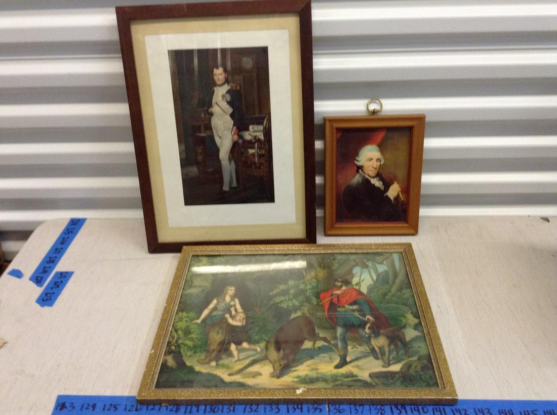 Three pieces of early framed art (1 of 1)
