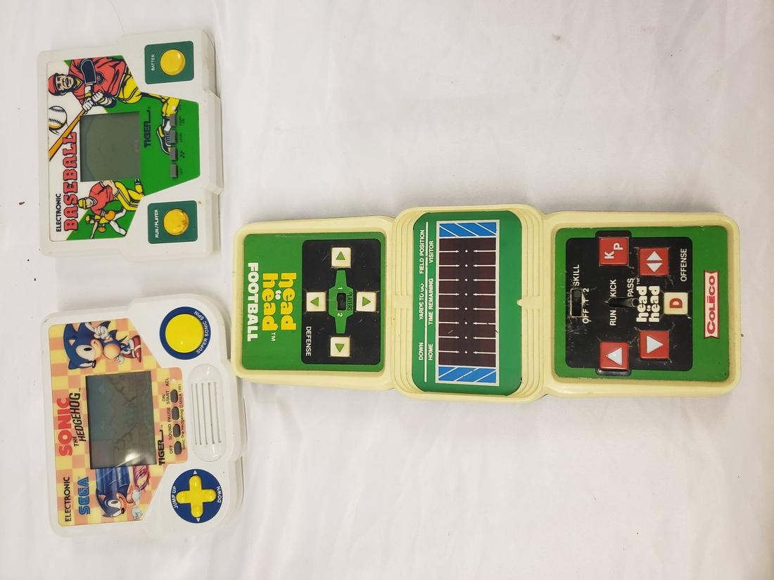 Lot of vintage electronic handheld games - Sonic the: Lot of vintage electronic handheld games - Sonic the Hedghog, Coleco football game and more