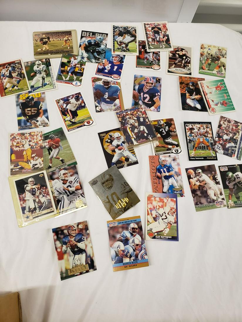 Lot of football cards, Drew Bledsoe, Jim Harbaugh, Jim: Lot of football cards, Drew Bledsoe, Jim Harbaugh, Jim Kelly, Bo Jackson and more