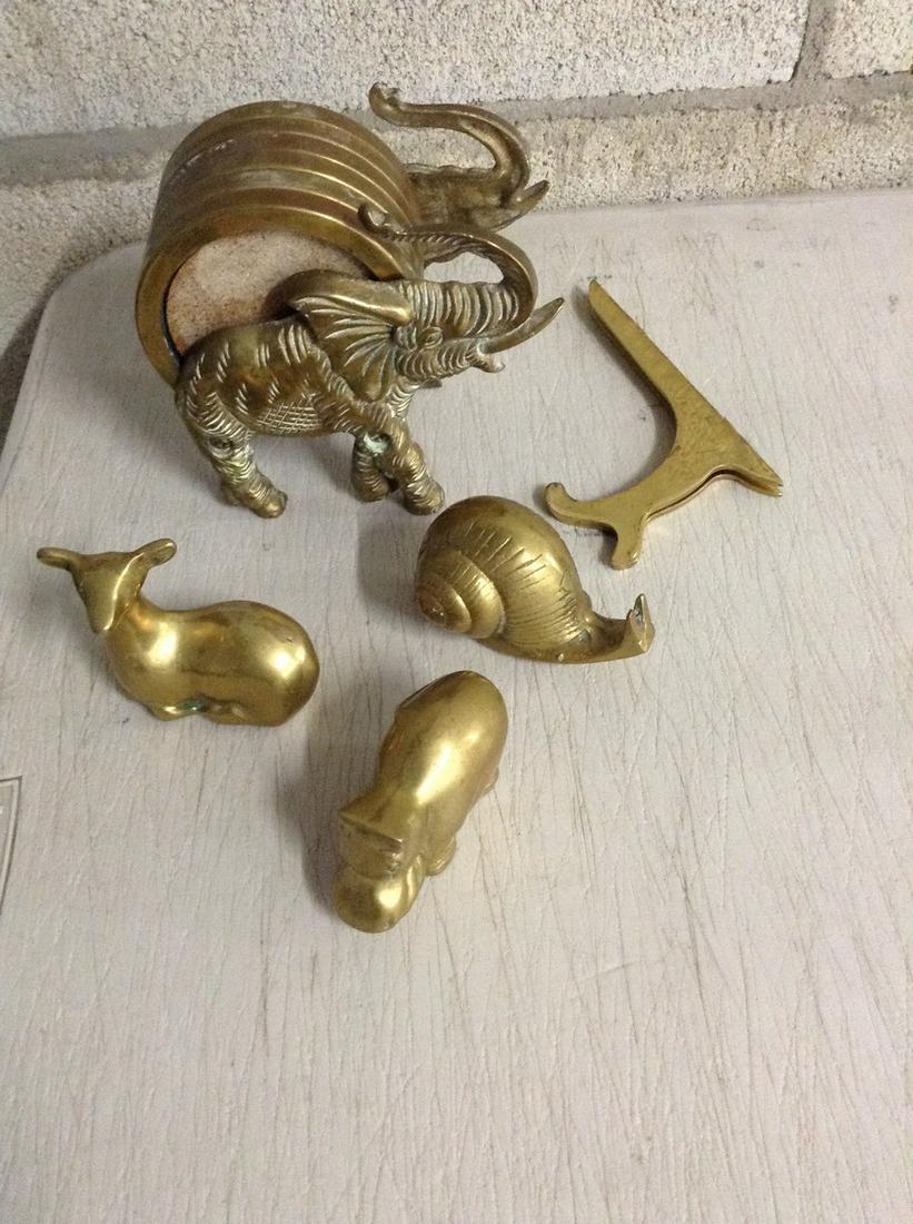 Brass elephant coaster set and more: Brass elephant coaster set and more