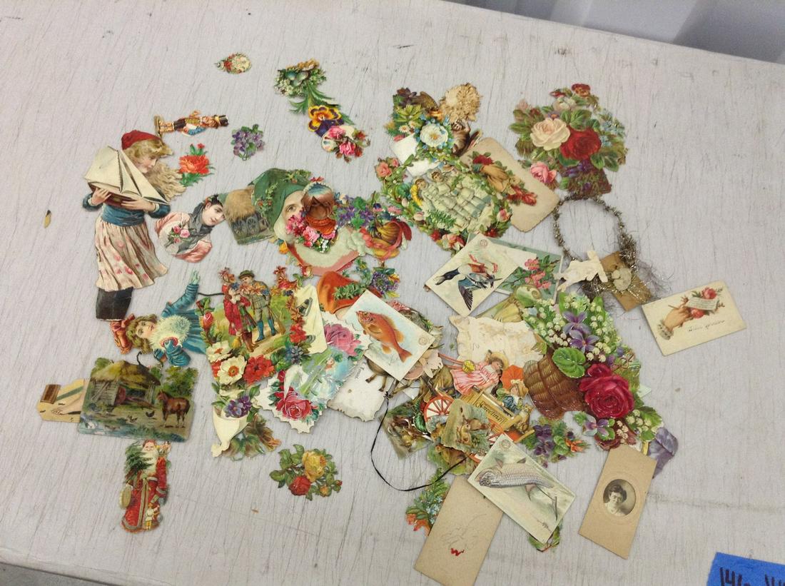 Lot of Victorian Era Christmas Cut-outs (1 of 1)