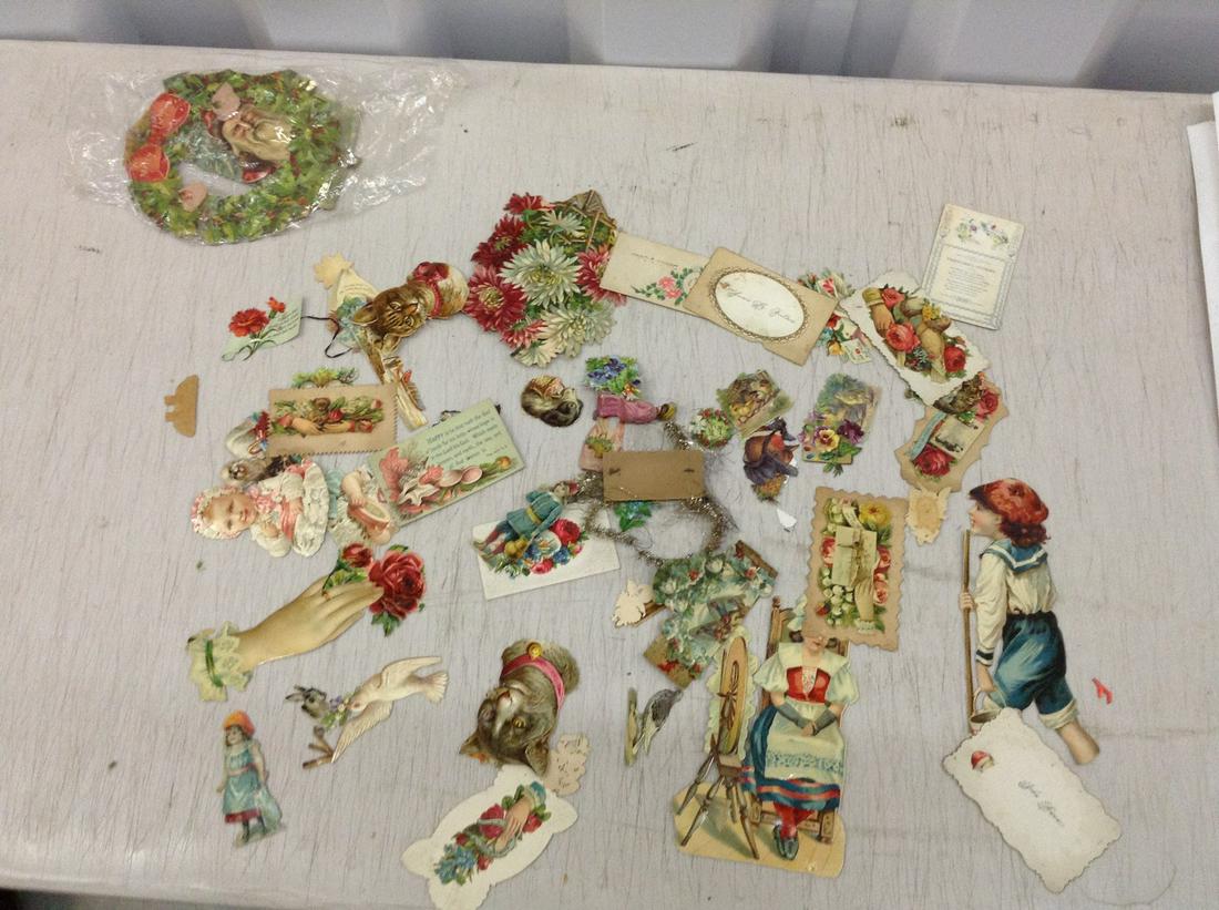 Lot of Victorian Era Christmas Cut-outs (1 of 1)