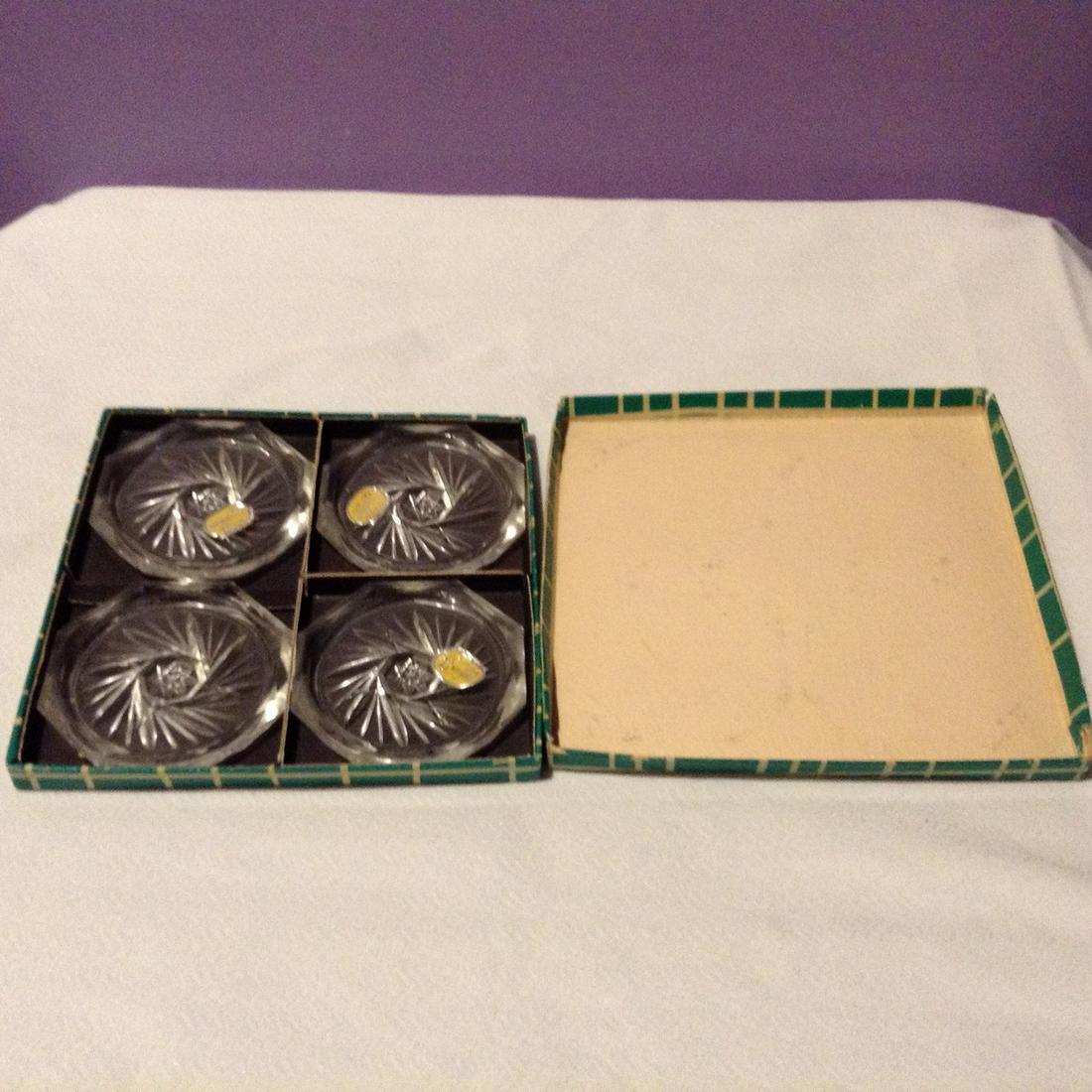 Czechoslovakia Bohemia Glass coaster set in box (1 of 1)