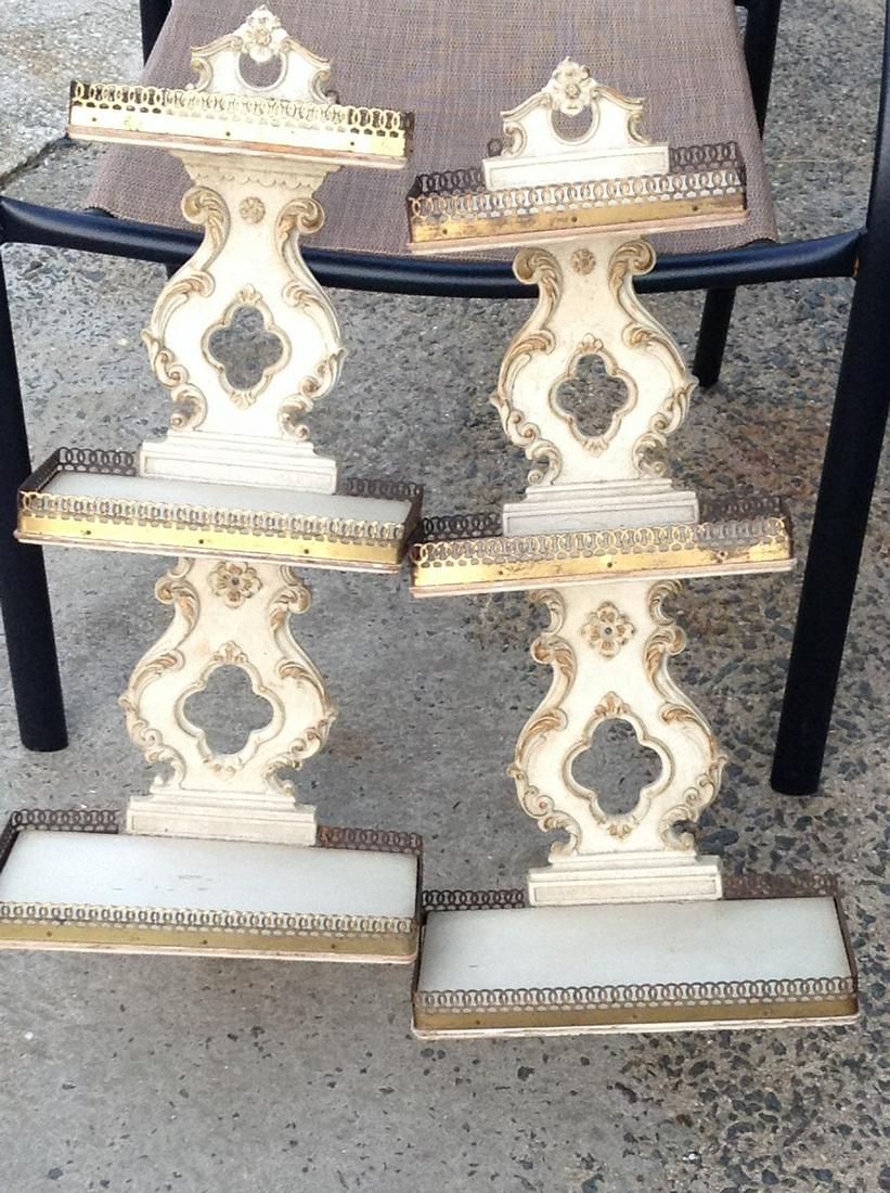 Pair of Syroco Wood Wall Shelves 24" tall (1 of 1)