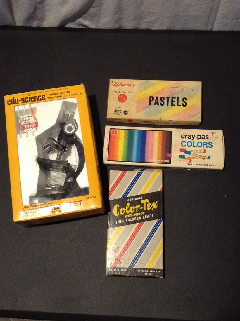 Microscope and Vintage art supplies: Microscope and Vintage art supplies