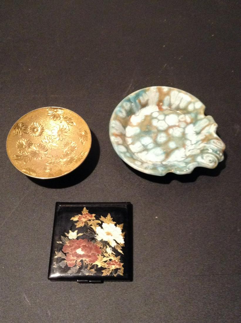 Lot of smalls 24K gold plated trinket dish, pottery (1 of 1)