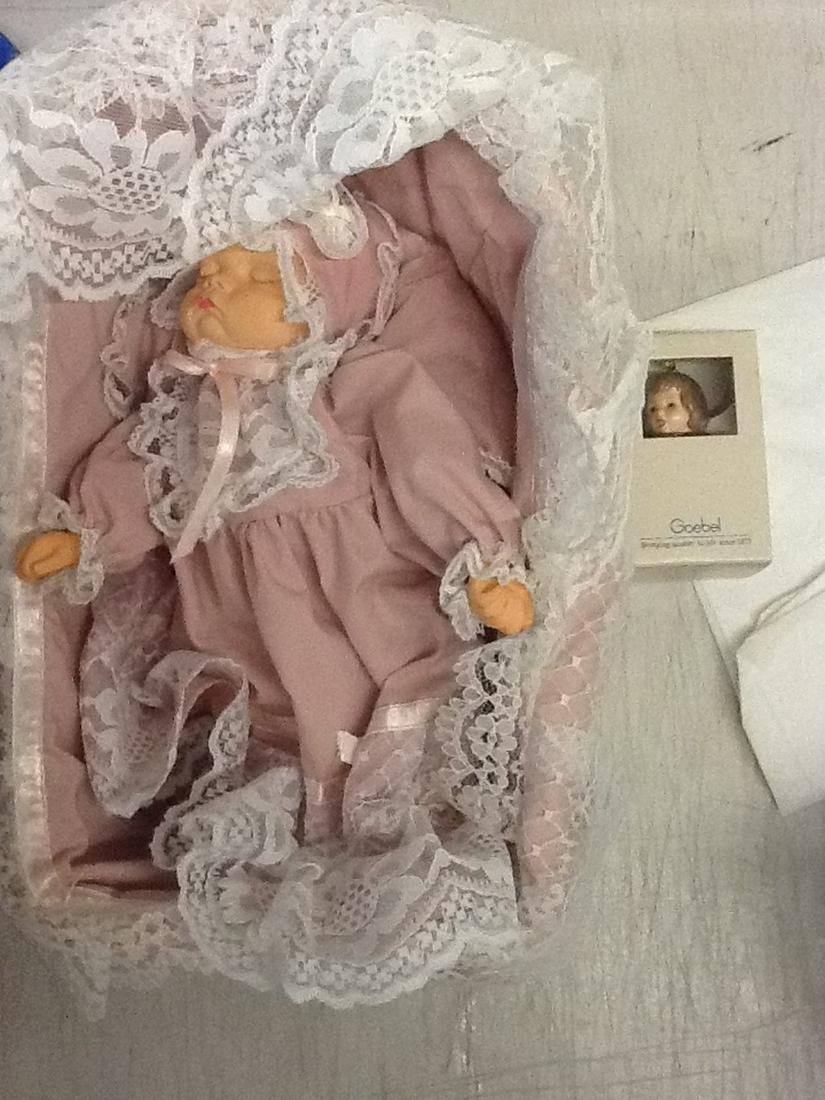 Crowne Fine Porcelain Dolls with crib and Goebel in: Crowne Fine Porcelain Dolls with crib and Goebel in boxes