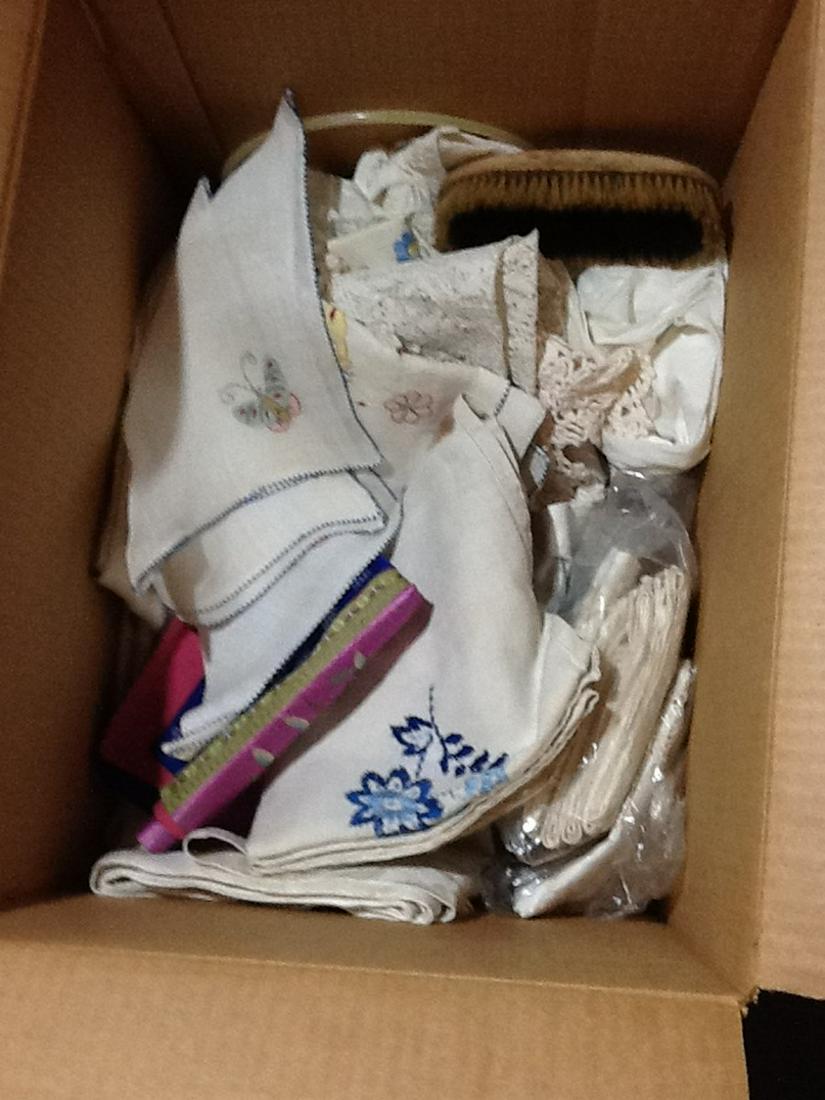 Lot of vintage doilies, embroidery and more: Lot of vintage doilies, embroidery and more