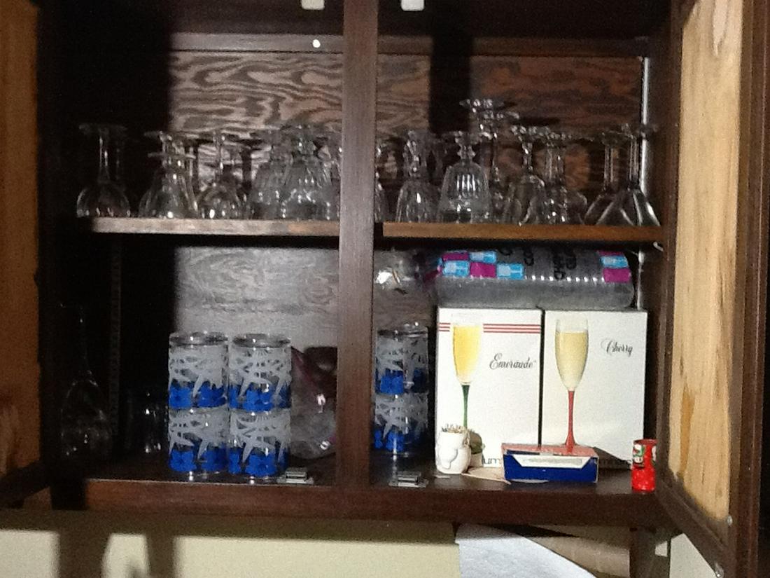 Contents of cabinet Crystal glasses and more: Contents of cabinet Crystal glasses and more