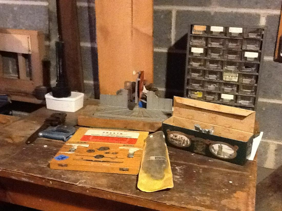 Contents of work bench plumbing supplies and more: Contents of work bench plumbing supplies and more
