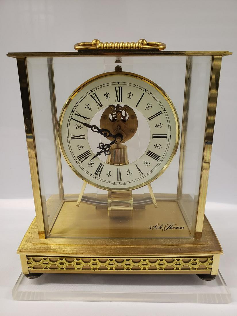 Seth Thomas Magnetic Motion Brass Mantel clock marked W (1 of 1)