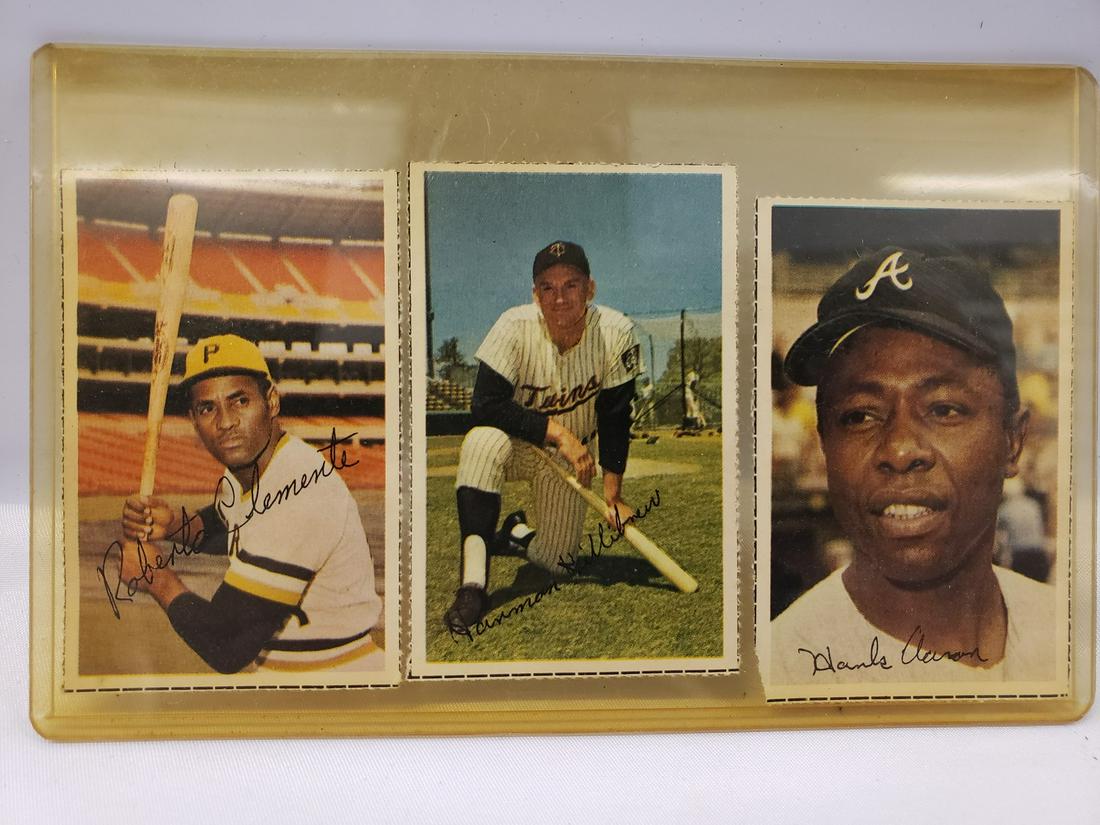 Lot of 3 Hank Aaron, Harmon Killebrew, and Roberto: Lot of 3 Hank Aaron, Harmon Killebrew, and Roberto Clemente baseball cards