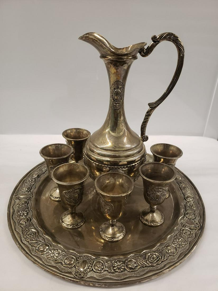 Gorgeous antique 8 piece silver-plated tea serving set (1 of 1)