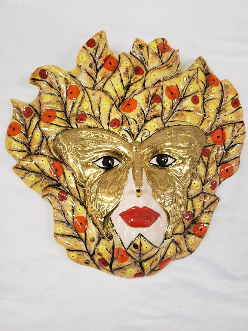 Unique 3D ceramic hand painted mask signed by artist (1 of 1)