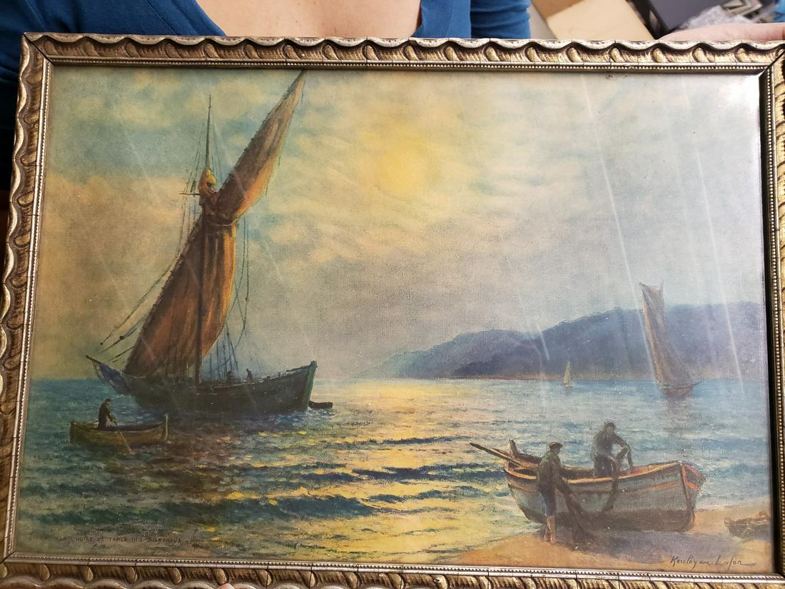 Exquisite oil on canvas framed artwork titled and (1 of 3)