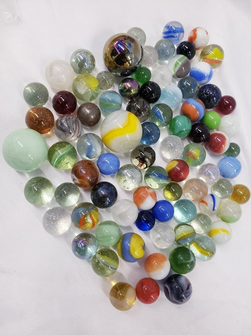 Lot of vintage marbles and shooters: Lot of vintage marbles and shooters
