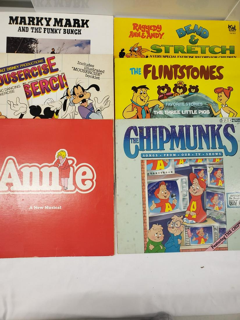 Lot of 33 LP's - Raggedy Ann & Andy, Flintstones,: Lot of 33 LP's - Raggedy Ann & Andy, Flintstones, Chipmunks, Annie, Walt Disney, Marky Mark