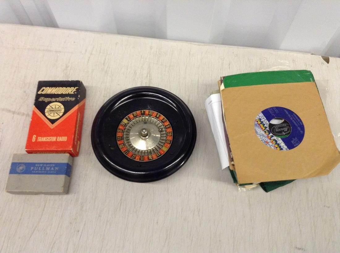 Mini Roulette Wheel and lot of 45s (1 of 1)