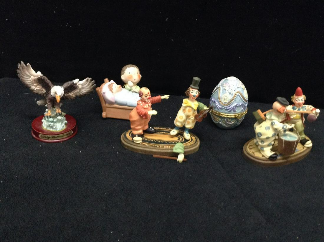 Clown statue, decorative egg, and more: Clown statue, decorative egg, and more