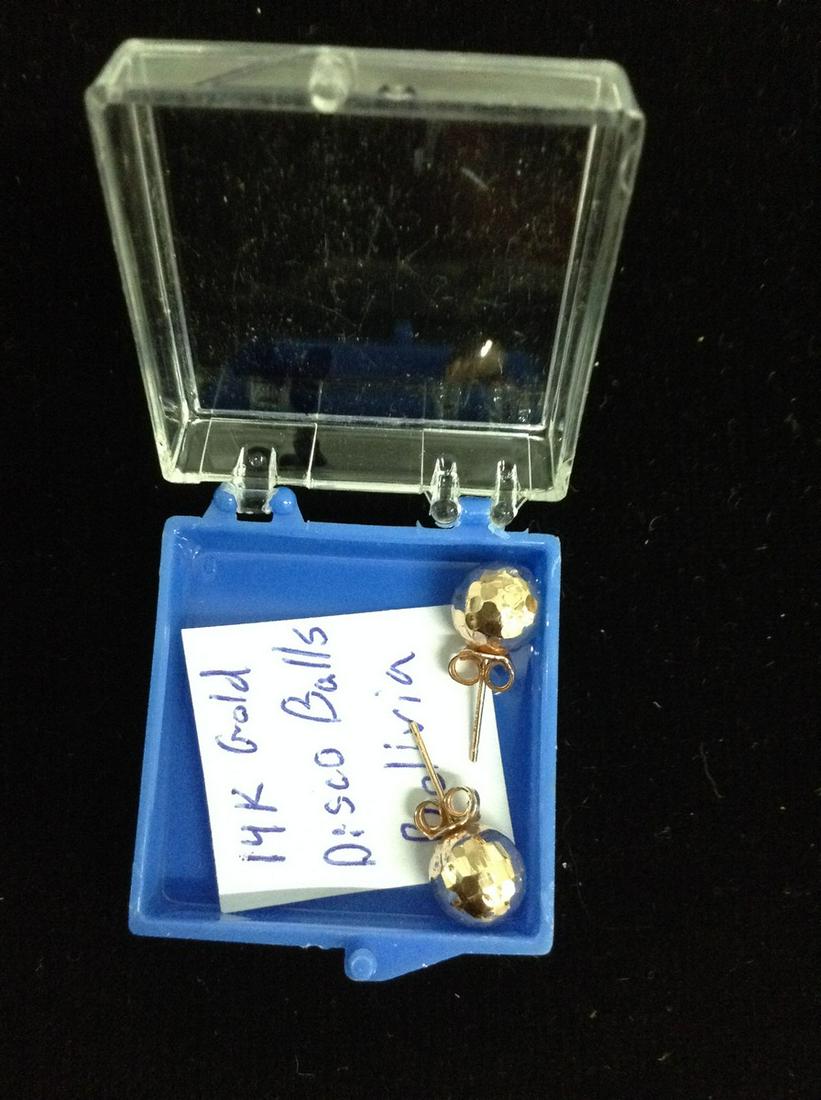 14kt gold vintage disco ball earrings (1 of 1)
