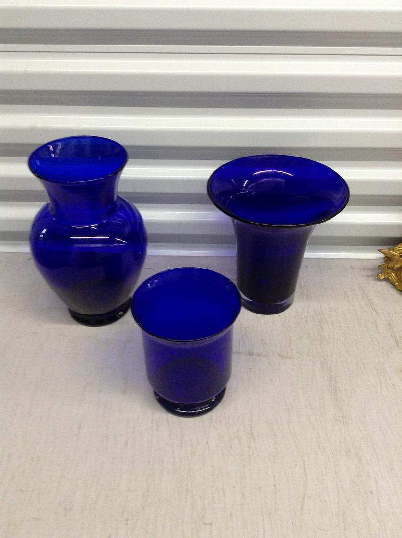 blue glass vases: blue glass vases