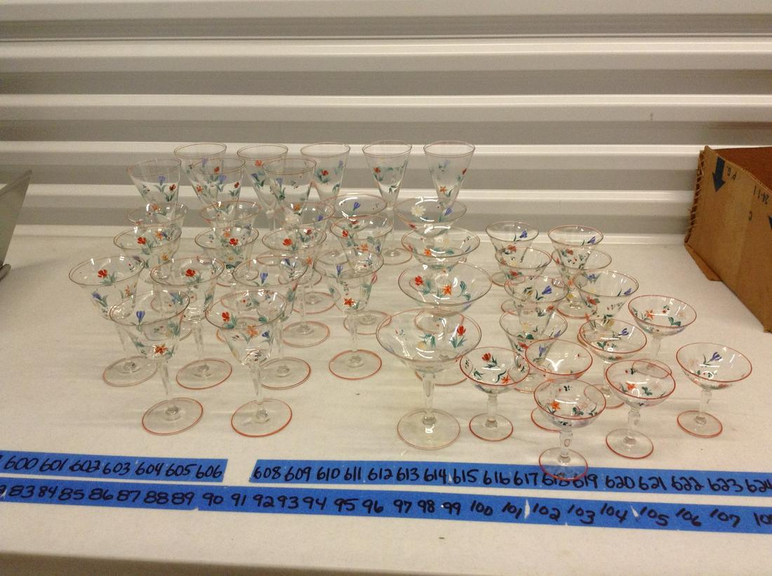 MCM hand painted stemware (1 of 1)