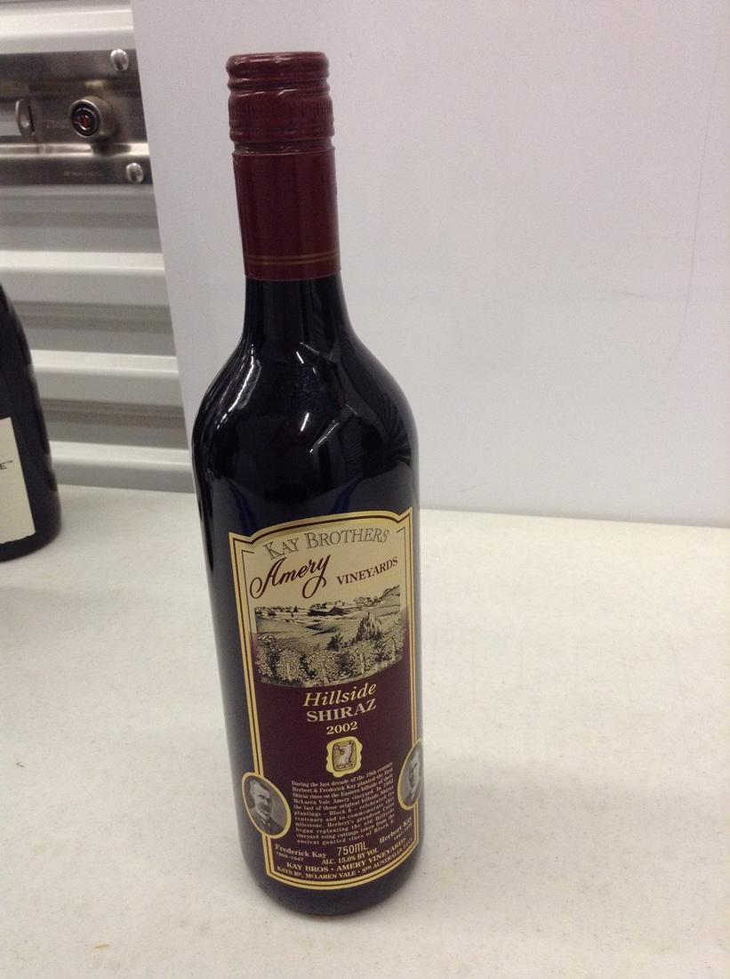 Kay Brothers Amery Vineyards Hillside Shiraz 2002 750ml: Any contents in bottle is Free; You are bidding on the bottle & unbroken tax stamp