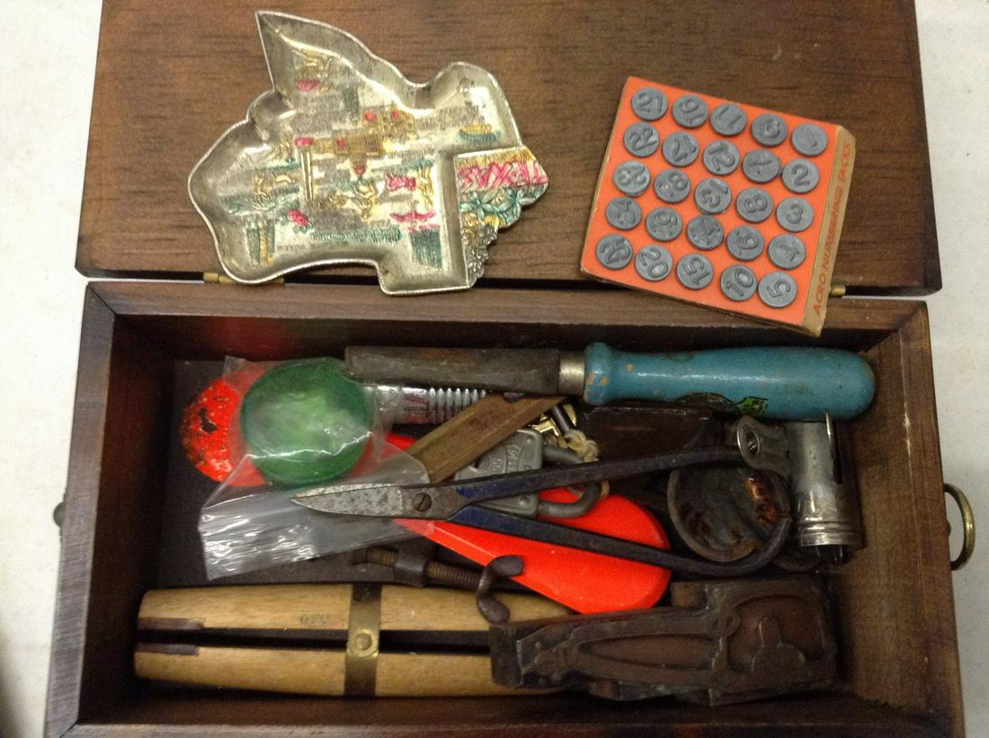 vintage wooden box and vintage tools (1 of 1)