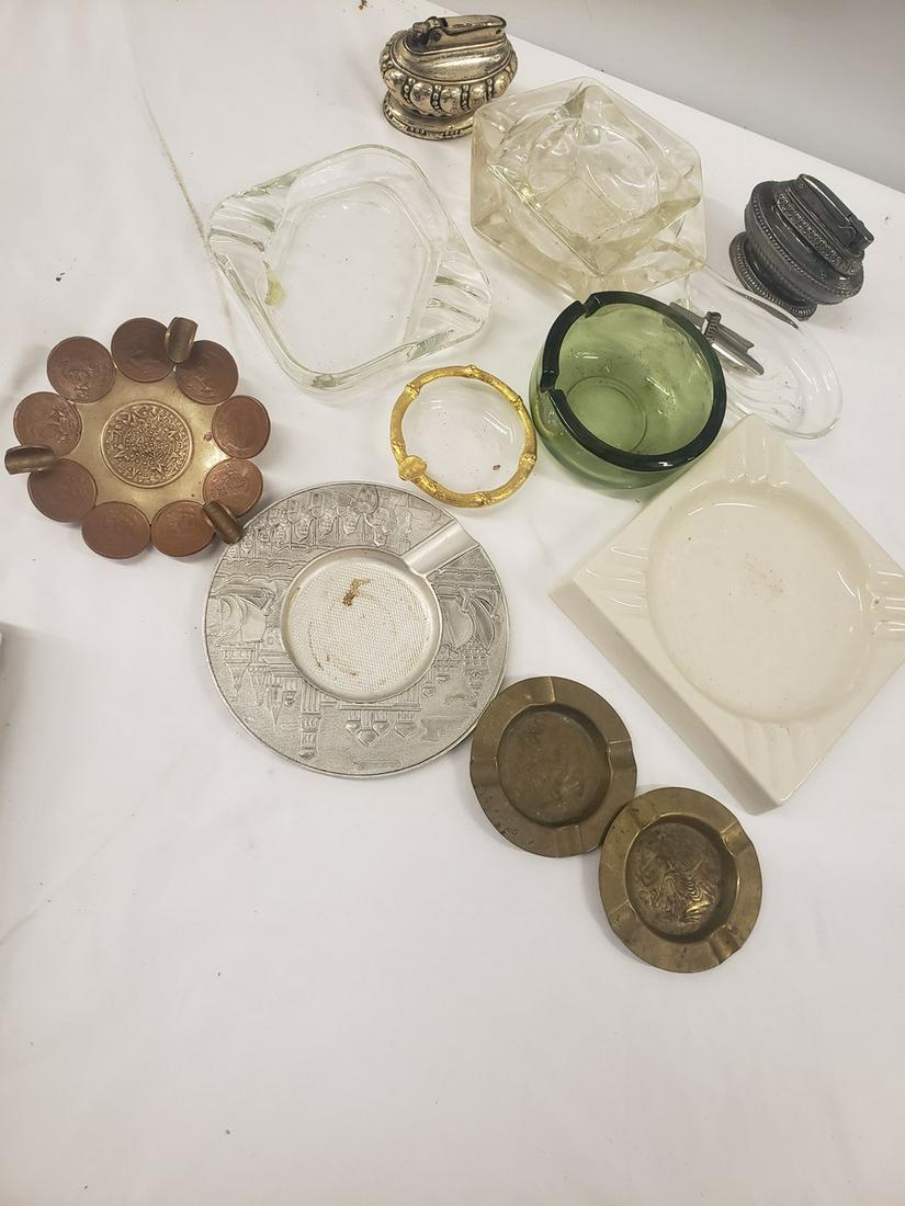 Lot of early table lighters and ashtrays (1 of 1)