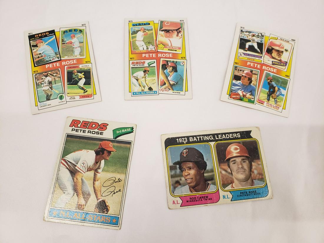 Lot of Pete Rose baseball cards (1 of 1)