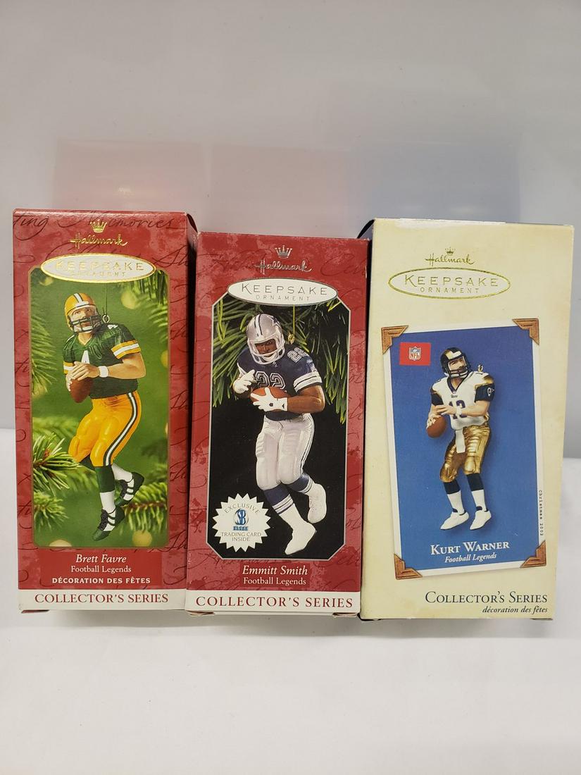 Brett Favre, Emmitt Smith, and Kurt Warner Hallmark: Brett Favre, Emmitt Smith, and Kurt Warner Hallmark Keepsake ornaments