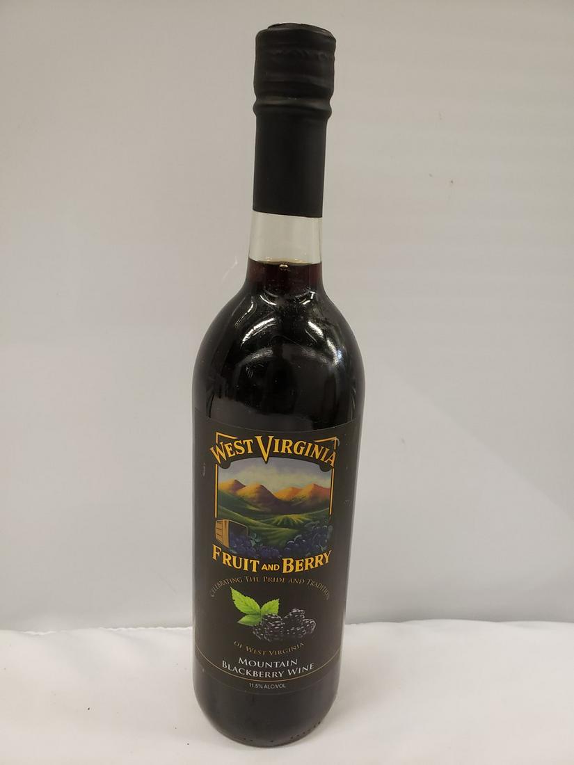 West Virginia Fruit & Berry wine - selling bottle: Any contents in bottle is Free; You are bidding on the bottle & unbroken tax stamp