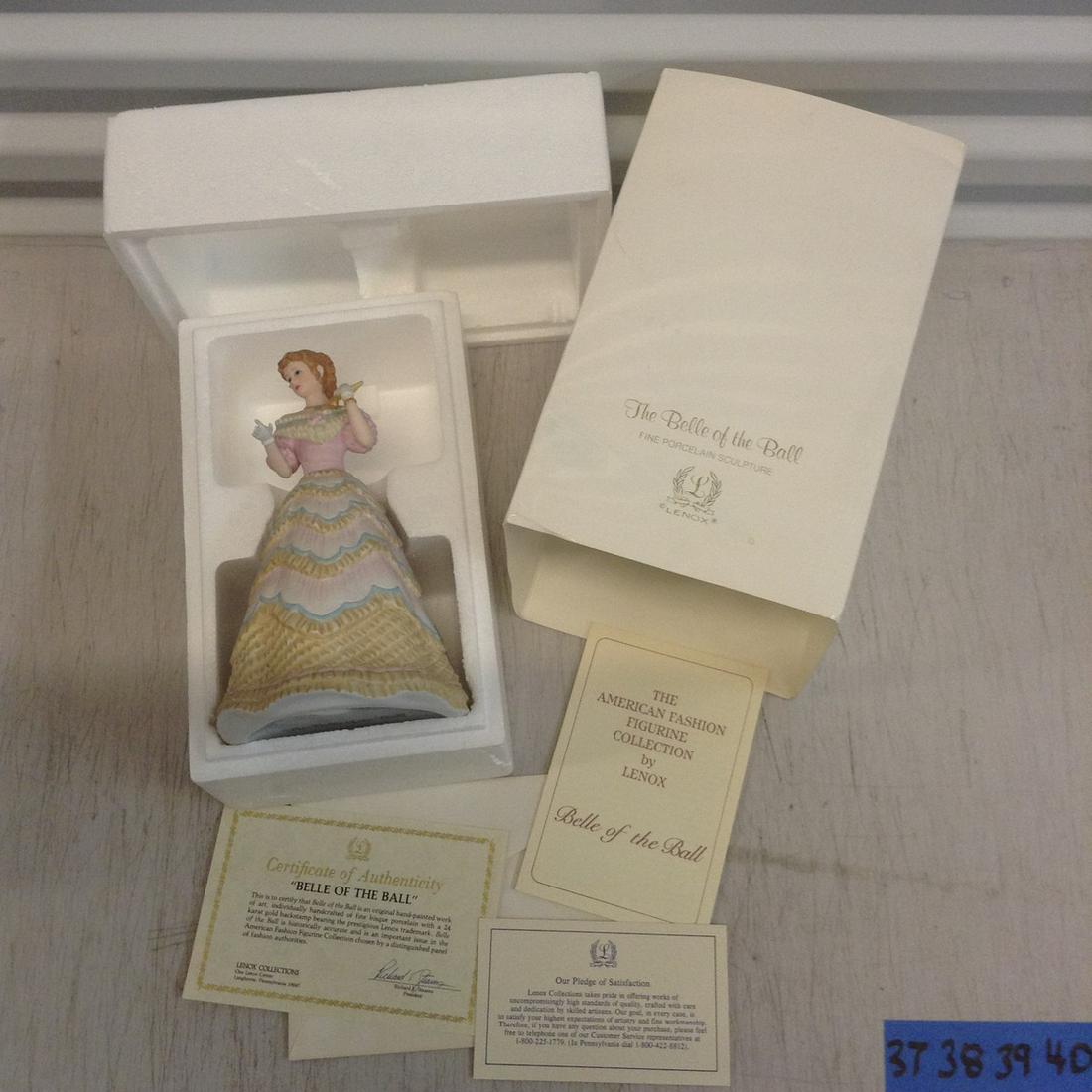 Lenox Belle of the Ball porcelain sculpture in box with: Lenox Belle of the Ball porcelain sculpture in box with COA