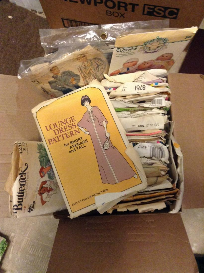 Box FULL of Vintage sewing patterns (1 of 1)