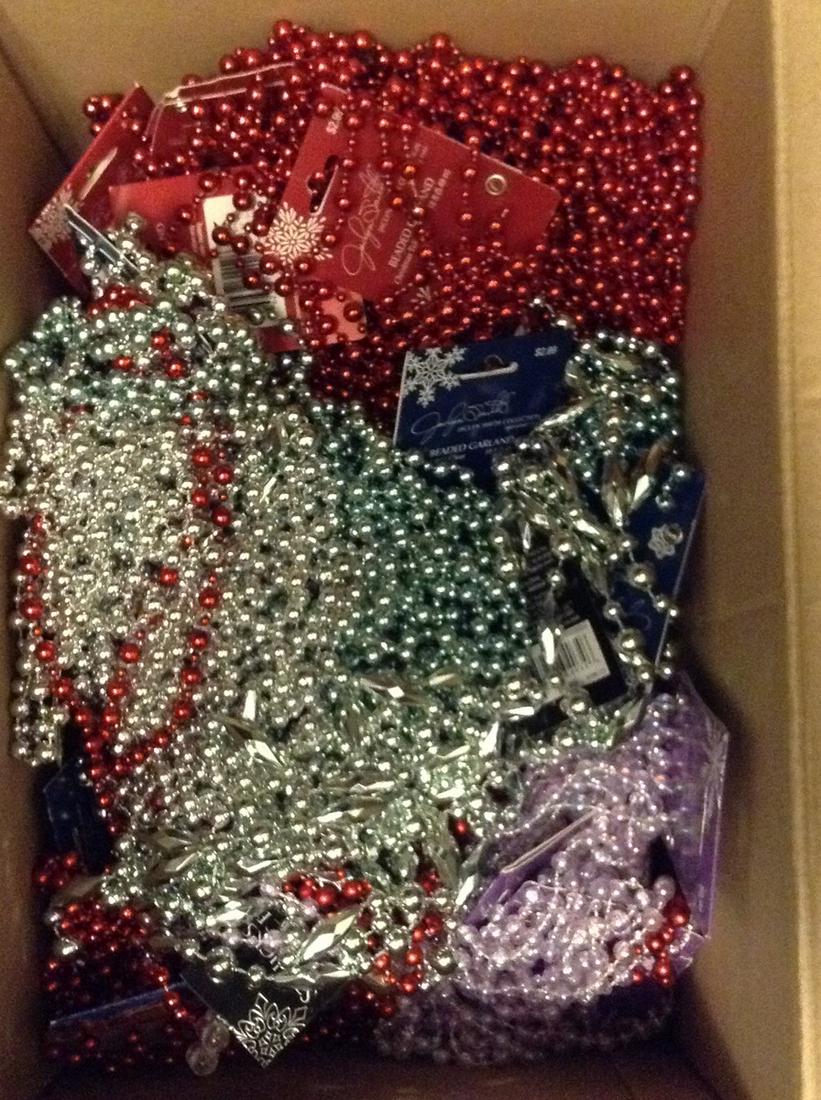 Large Box full of new Beaded Christmas tree garland (1 of 1)