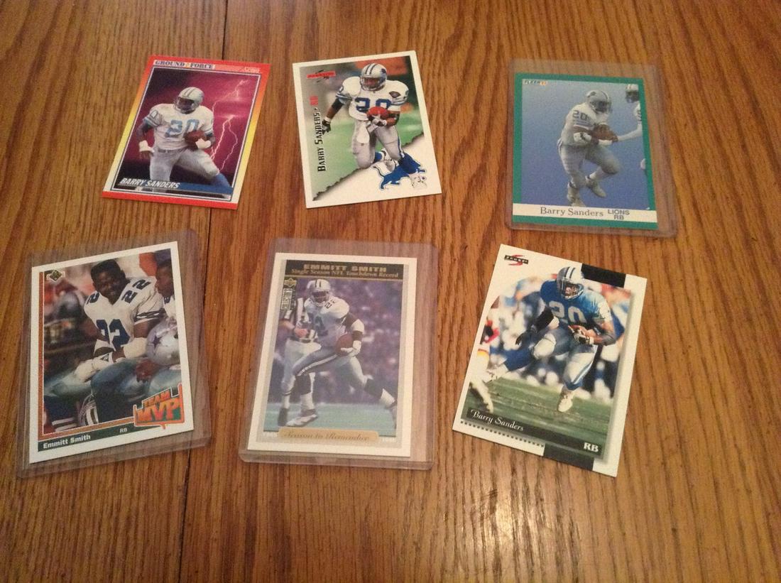 NFL cards Barry Sanders and Emmitt Smith: NFL cards Barry Sanders and Emmitt Smith