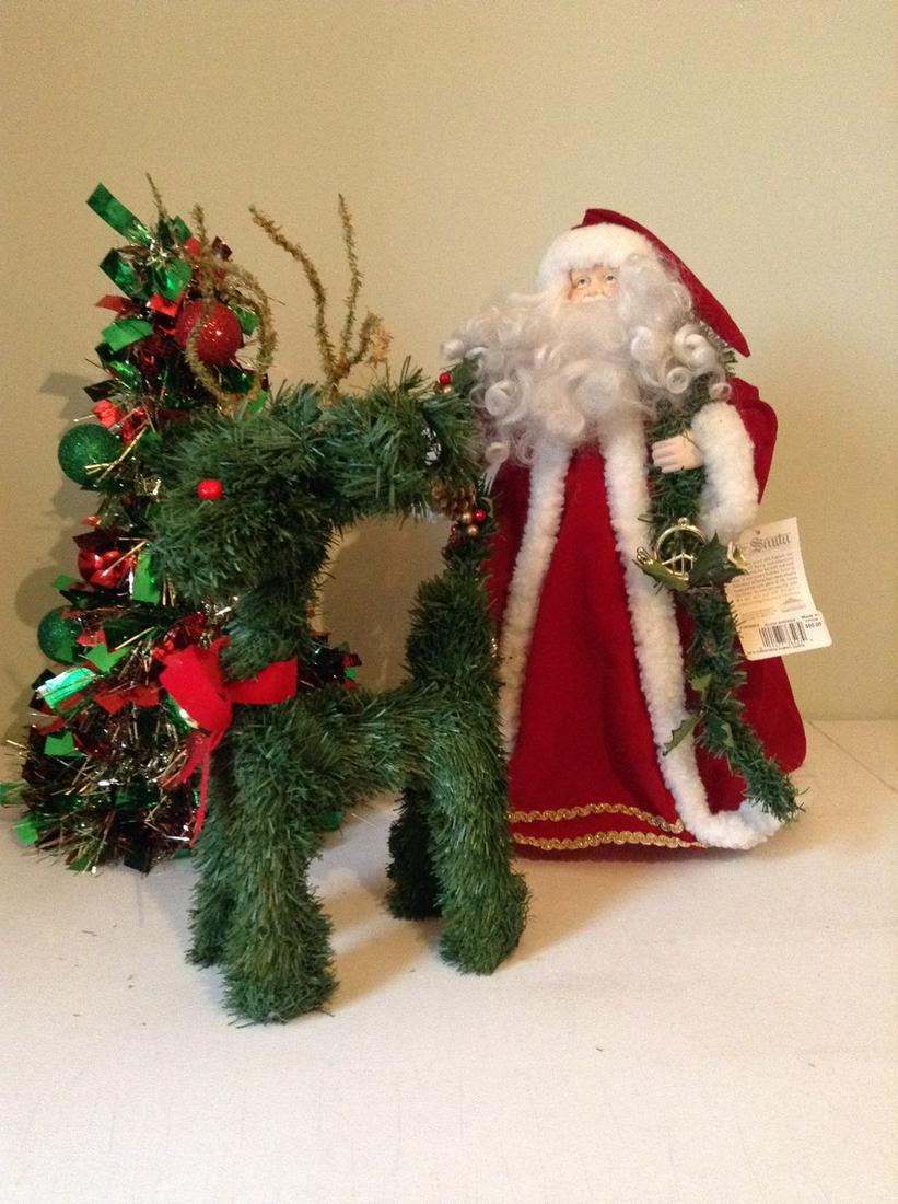 Santa tree topper 20" tall and other Christmas: Santa tree topper 20" tall and other Christmas decorations