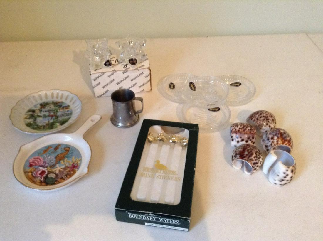 Lead crystal candlestick holders & coasters, genuine (1 of 1)