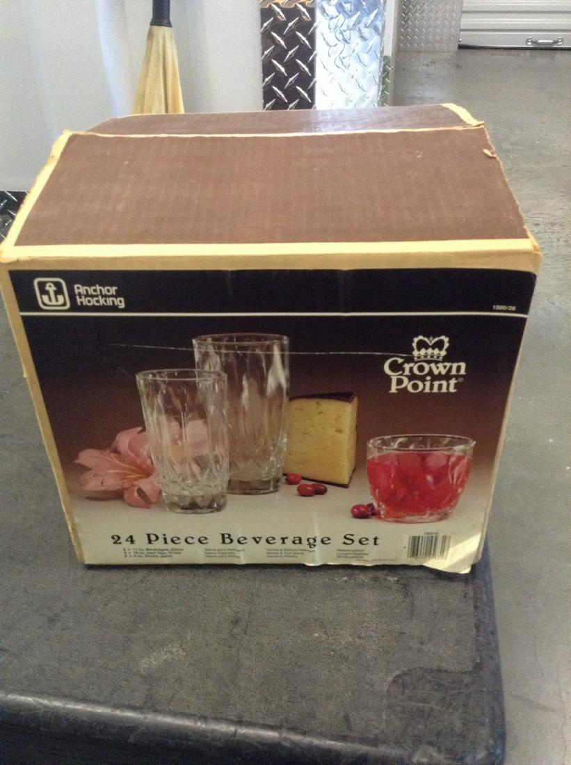 anchor hocking crown point 24 piece beverage set (1 of 1)